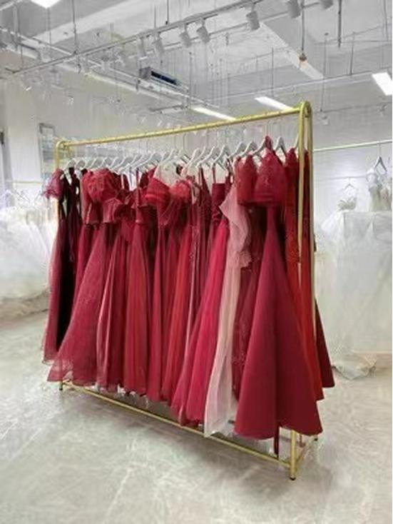 Double-Layer Floor Display Rack for Wedding Dresses