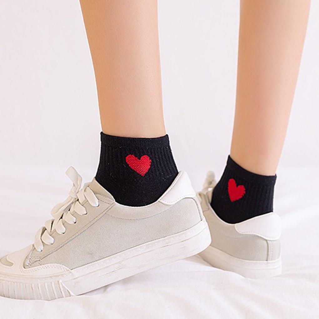 20 Pairs of Heart Women's Ankle Socks (Black) Sneaker Socks