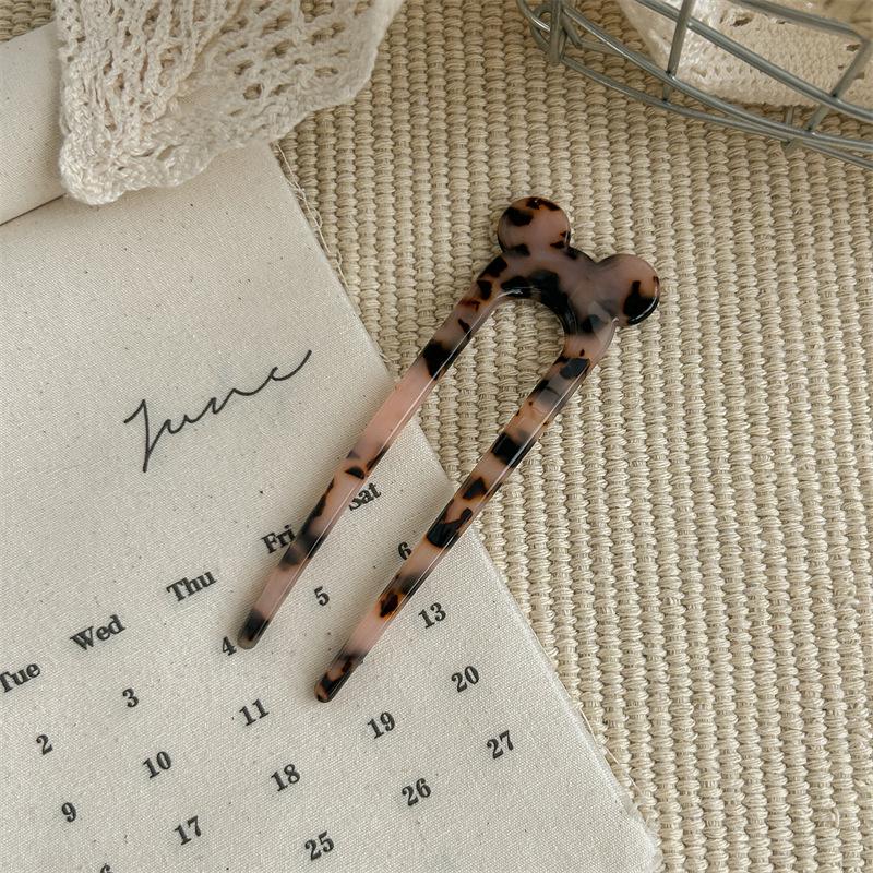 

Вінтажна французька шпилька для волосся U-подібної форми з ацетату для класичних зачісок