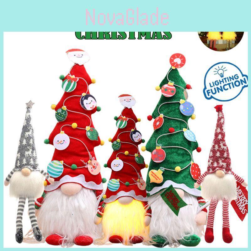 Incredibly Soft Christmas Gnomes With Led Lights Plush Dolls Xmas Ornament