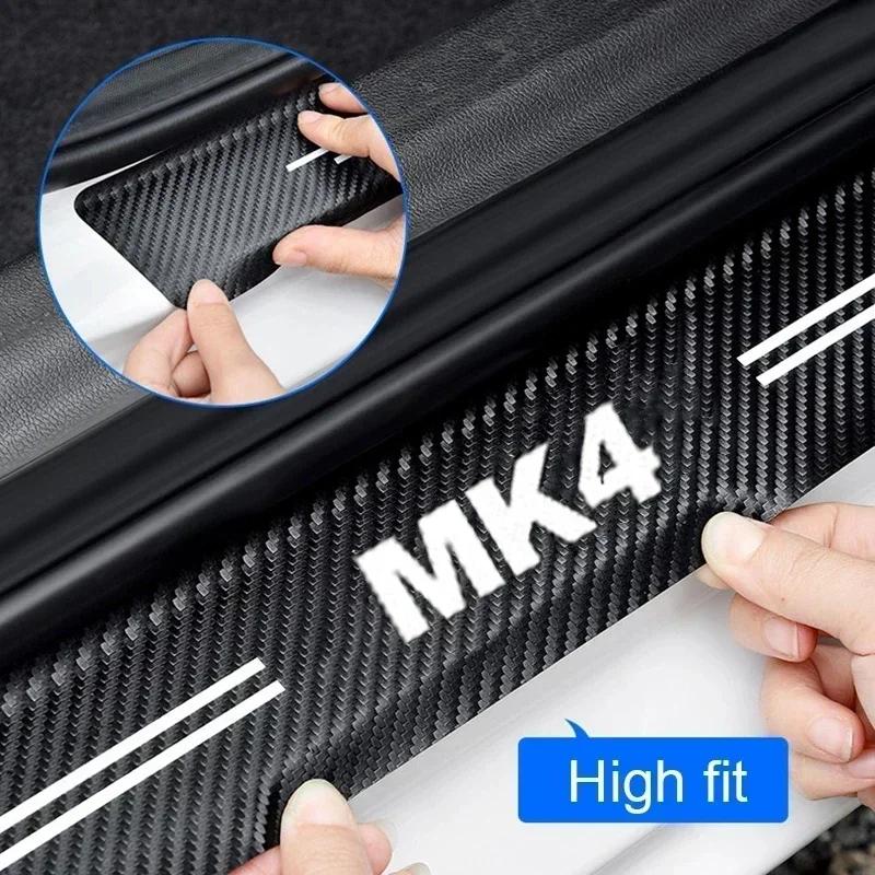 ASGBH1 For Volkswagen VW MK4 Logo Luminous Auto Door Sill Protect Decals Anti Scratching, Car Threshold Strip Welcome Pedal Sticker