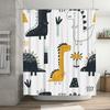 Brightly Colored Kids Bathroom Decor Shower Curtain With Dinosaur Print For Toddlers Bath