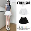 White Bud Shorts Women's Summer New High-waisted Characters Anti-light and Thin, Fluffy and Loose Wide-leg Pumpkin Pants