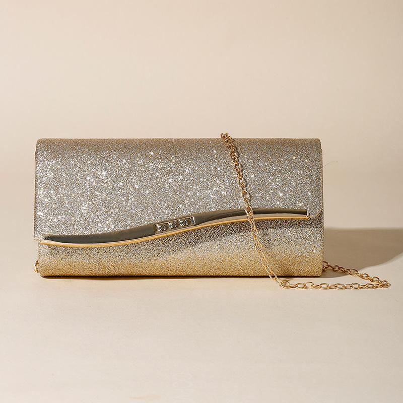 

New style women s dinner bag glitter material high-end niche messenger bag light luxury