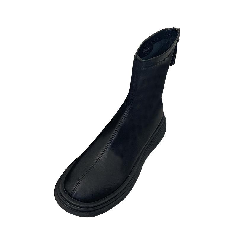 2025 Spring and Autumn New Platform Boots Women's Martin Boots White Single Boots Skinny Boots Women's Chelsea Boots Women's Short Boots