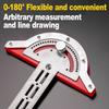 0-180 Degree Woodworkers Edge Ruler Stainless Steel Protractor Angle Angle Precision Carpenter Measuring Tool