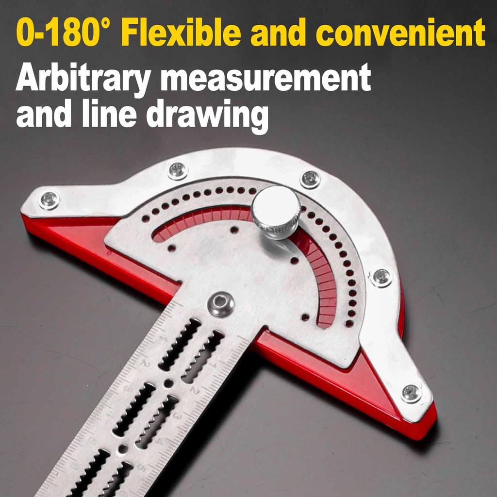 0-180 Degree Woodworkers Edge Ruler Stainless Steel Protractor Angle Angle Precision Carpenter Measuring Tool