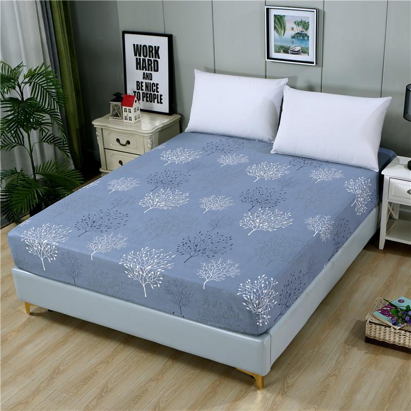 1Pc Pure Cotton New Product Printing Fitted Sheet Mattress Cover Four Corners With Elastic Band Bed Sheet Customizable
