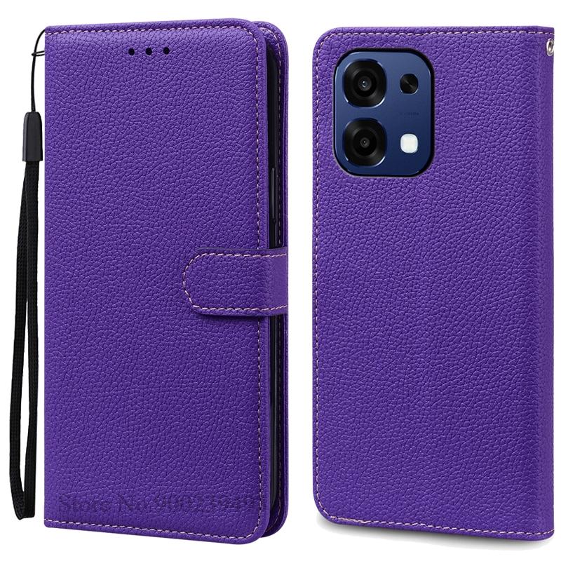 

Для чохла OPPO A6 Pro OPPO A6 Pro 5G 4G Чохол для телефону Гаманець Шкіряна відкидна кришка Для чохла OPPO A6 Pro Обкладинка-книжка Coque Fundas Etui OPPO A6 Pro 5G 4G темно-фіолетовий колір