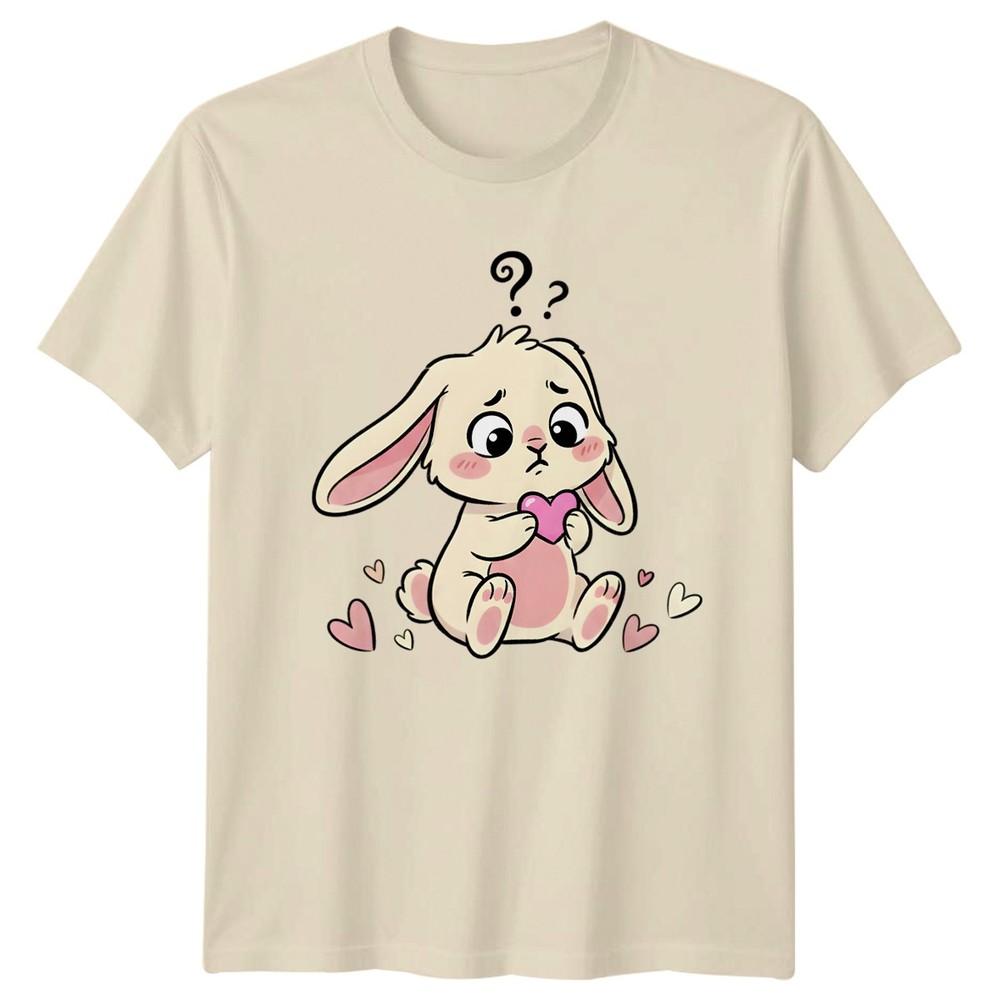 Confused Kawaii Bunny Question Mark Heart TShirt Rabbit Lover Animal Valentines