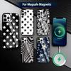 Black White Star Phone Case For iPhone17,16,15,14,13,12,11 Plus,Pro Magnetic with Magsafe Wireless Charging