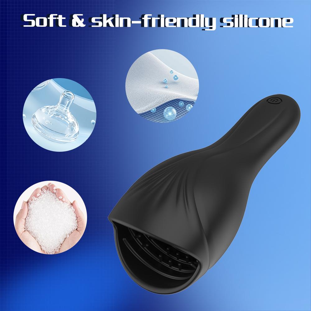 Powerful Vibrating Tongue Licking Vibrator Male Glan Massager Delay Stamina Trainer Oral Sex Climax Masturbation Sex Toy for Men