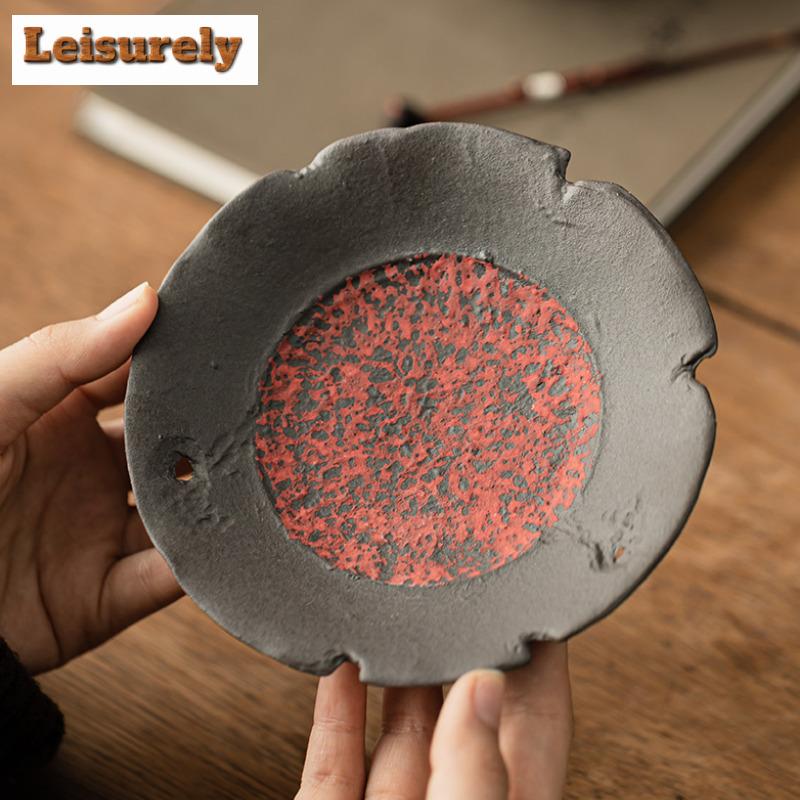 150ML Kreativer Flammenberg Alter Gesteinslehm Gaiwan Teetasse Teeschale mit Deckel Set Teezubereitungsdeckelschale Teegeschirr Dekoration