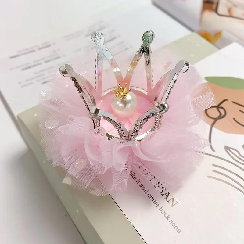 Hot Princess Children Girl Hairpin Sweet Vintage Crown Hair Clip For Kid Girl Birthday Party Decroative Hair Pin Little Girl