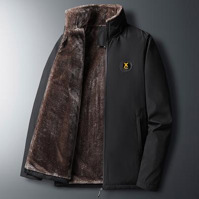Fleece Thermal Cotton Jacket Middle-aged Winter Top Thickened Men's Casual Jacket