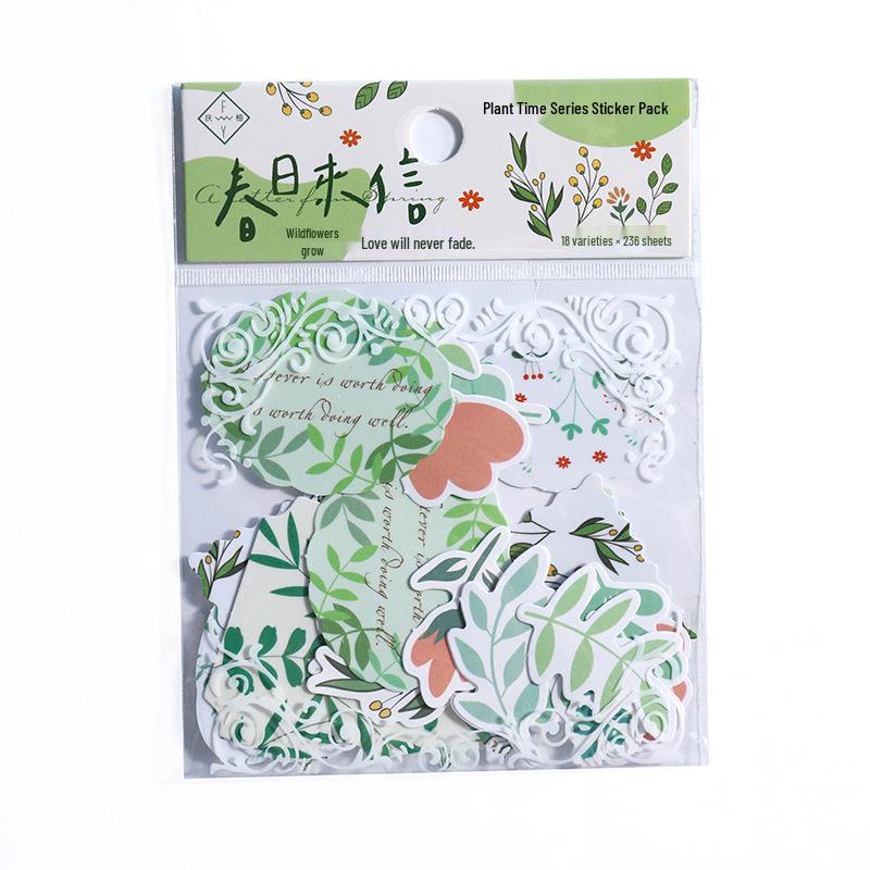 Plant Time Series DIY Journal Stickers: 36 Sheets, 8 Styles for Decoration
