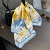 Foulard Carre 100% Naturel Pour Femme, Foulard Bandana, Foulards Floraux Pour Cheveux, Sac De Printemps, Cravates 53cm