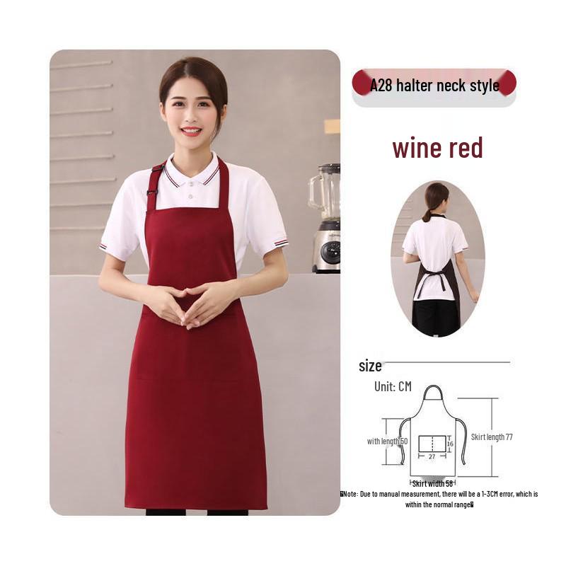 Custom Logo Waterproof Stain-resistant Solid Color Waist Apron for Kitchen and Work