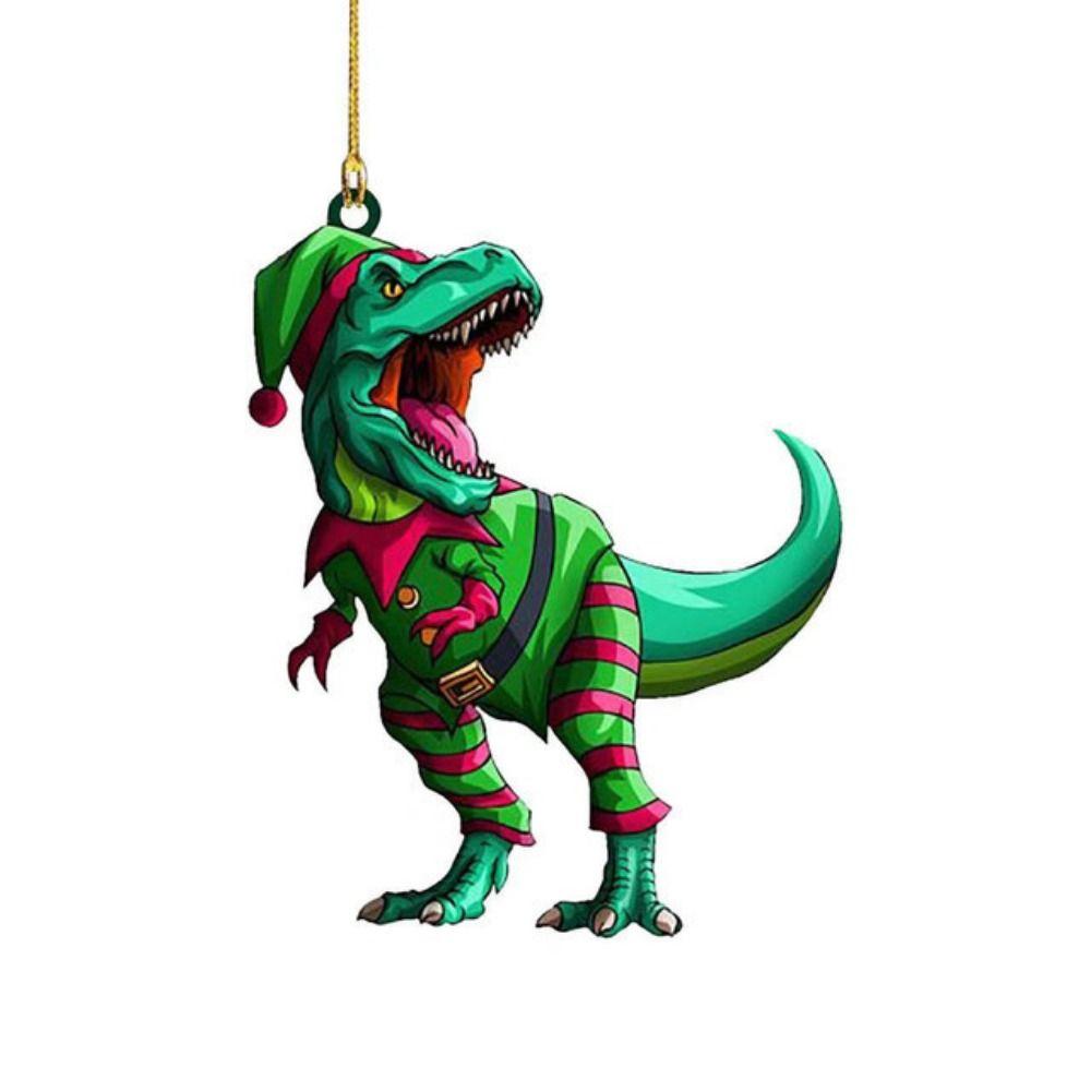 Acrylic Christmas Tree Dinosaur Pendant Decorative Acrylic Christmas Tree Decoration  New Year