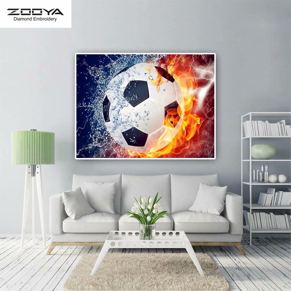 

ZOOYA DIY 5D Полный квадрат Алмазная картина Футбол Вышивка Крестом Ремесло Стежок Домашний декор