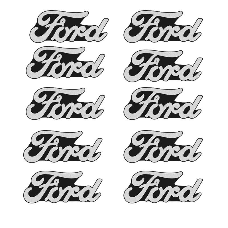 10Pcs Aluminum Car Audio Emblem Sticker Speaker Decoration For Ford ST Line Focus Mustang Fiesta Puma Ranger Kuga MK7 MAX F150