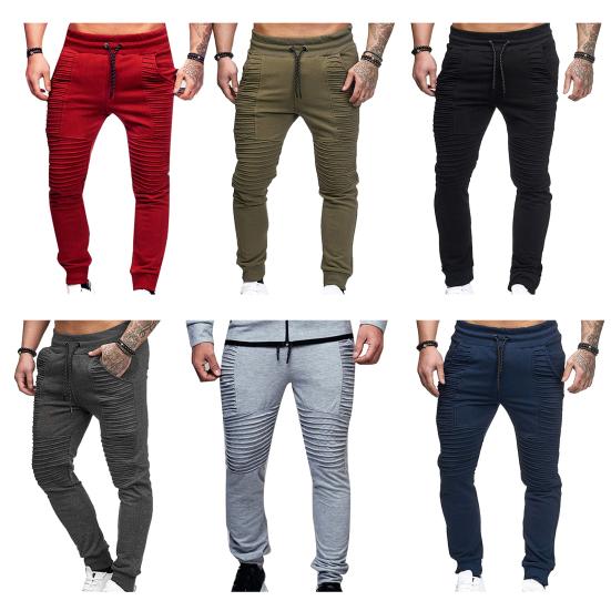 Pantalon de survêtement respirant couleur unie cordon de serrage taille élastique pantalon skinny d'extérieur pour la salle de sport