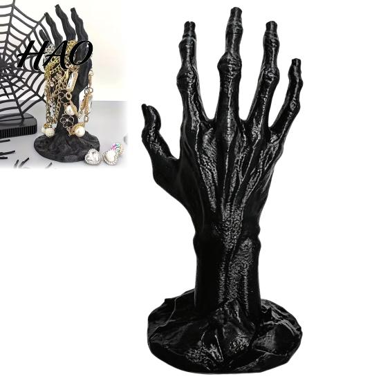 Artistic Room Decoration 3D Printed Skeleton Hand Jewelry Display Stand for Rings Earrings, Gothic Organizer Ghost Bracelet Watch, Ring Holder