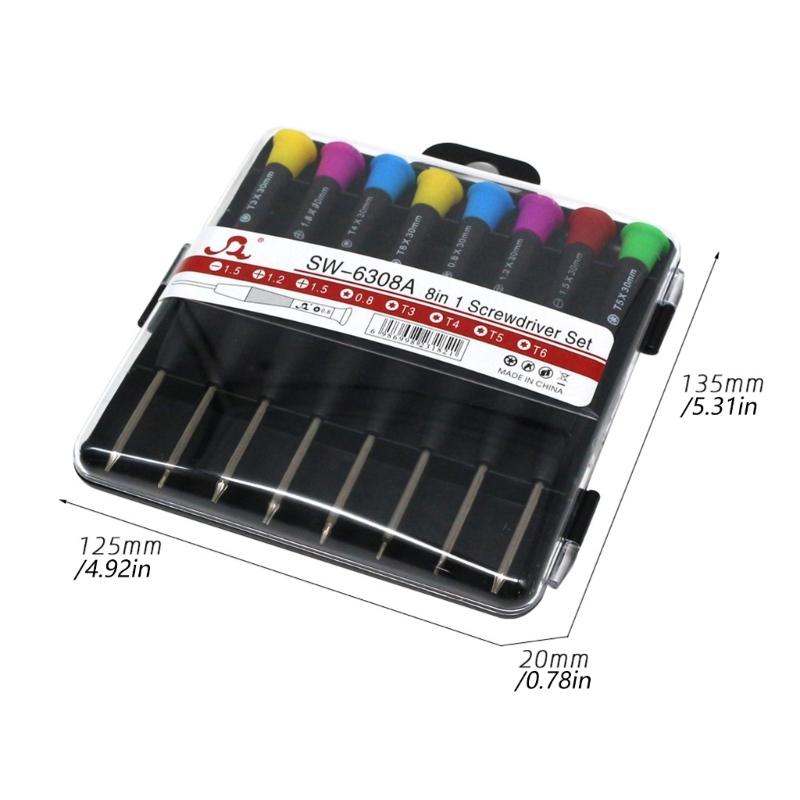 Heavy Duty Magnetic Screwdriver Set 8 Interchangeable Heads Suitable For Professional And Home Use Tight Space Repairs