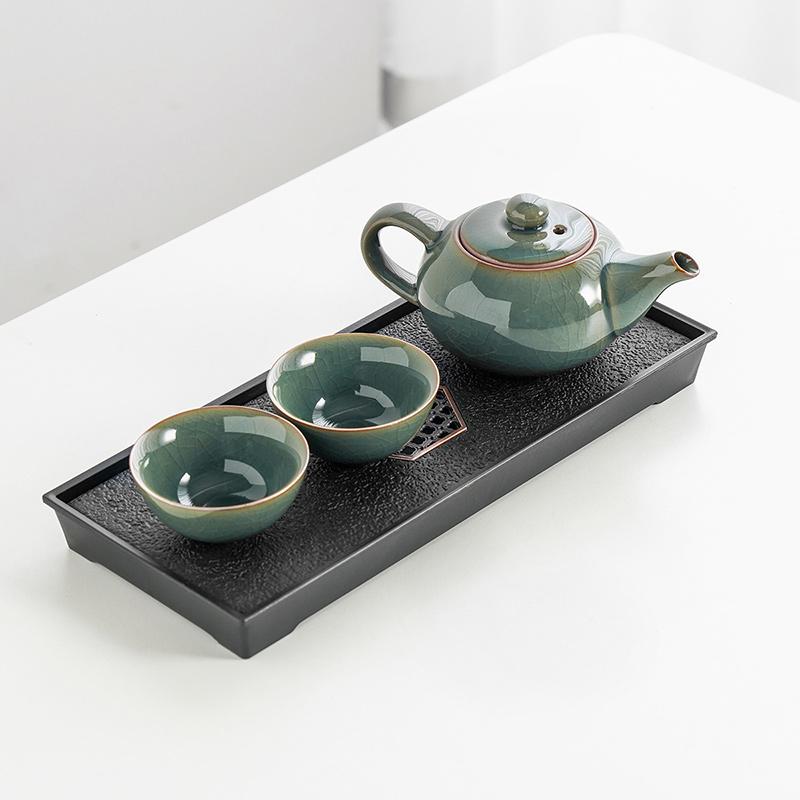 Kung Fu Tea Set Home One Pot Two Cups Tea Plate Small Ceramic Teapot Teacups Hotel Personal Small Sets Traveling