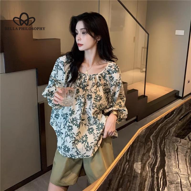 Женская повседневная элегантная летняя рубашка Элегантная свободная винтажная рубашка — фото 5