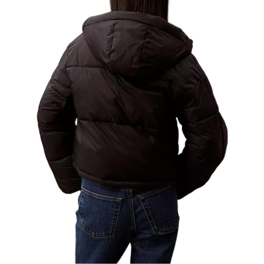 Calvin Klein Short Hooded Loose Long Sleeve Cotton Jacket Women jackets Black 40WL409-001