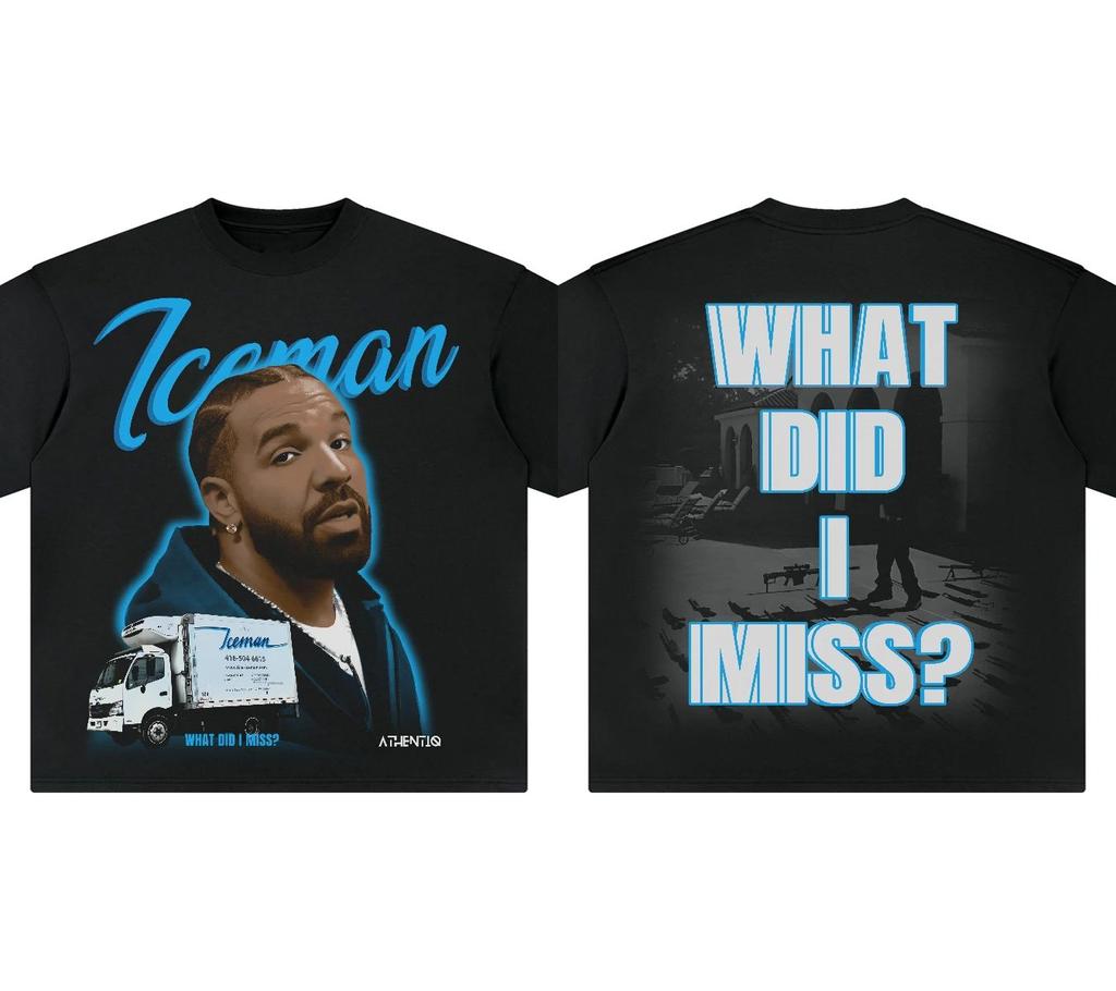Drake IceUnisex Merch Tshirt Blue IceUnisex Black Tee Y2k Fashion Oversized Streetwear Print Casual Loose O Neck Short Sleeve Unisex