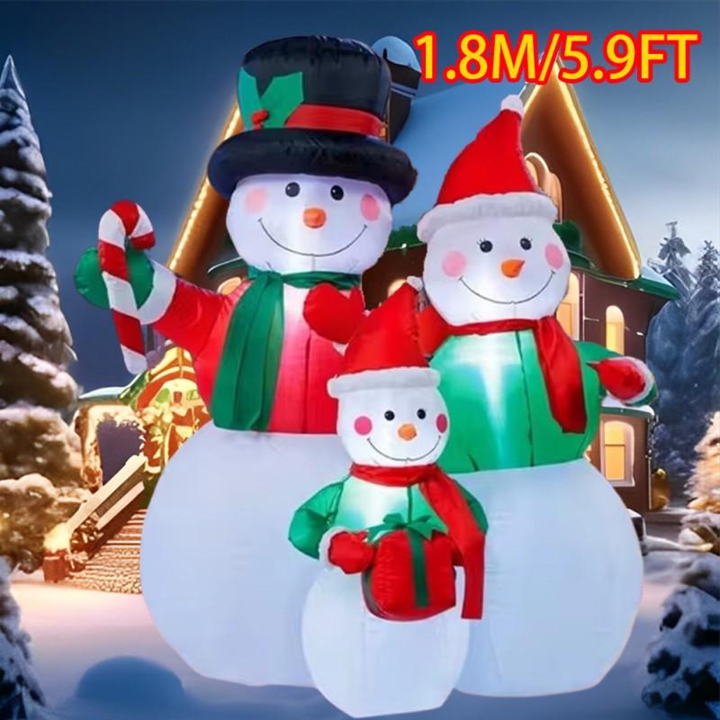 Christmas Inflatable Style Decoration Built-in LED Lights Inflatable Model Outdoor Ornament Xmas Party New Year Garden Decor