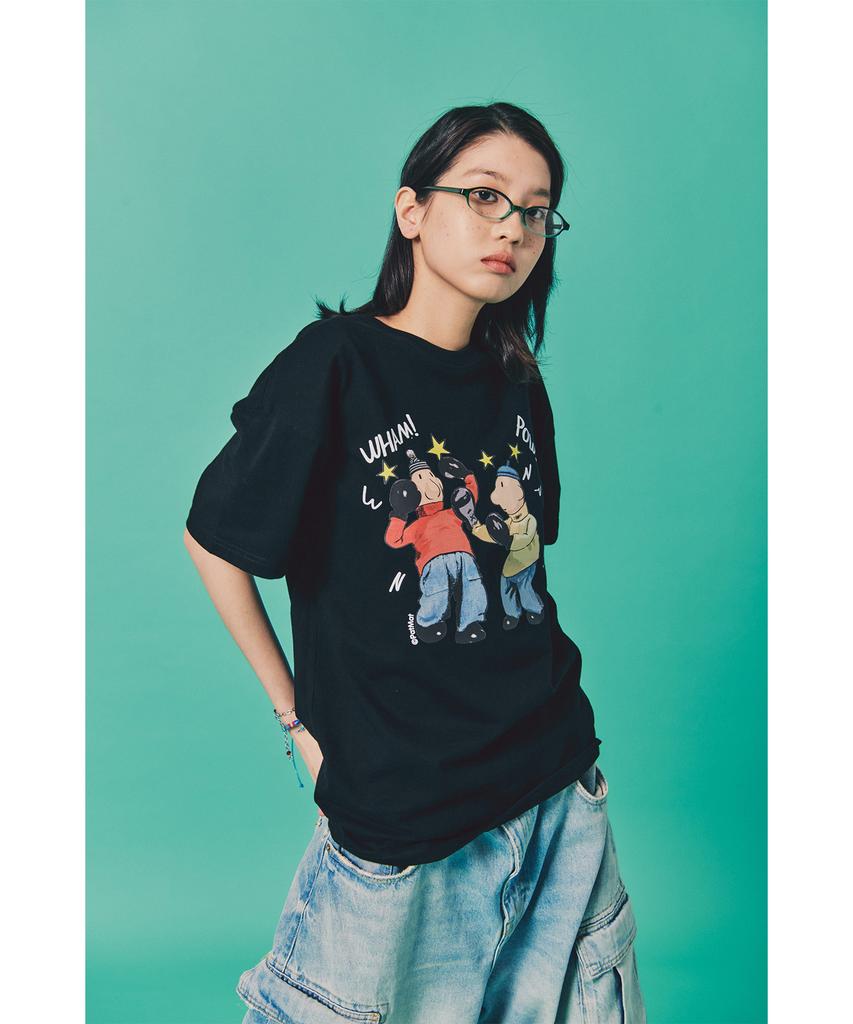 LAUGHER [Pat&Mat] Boxer T-Shirt - Black