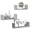 VidaXL Wall Shelves 3 Pcs Concrete Grey Engineered Wood, Floating Shelf, Wall Display Shelf, Shelf for CDs, 853311