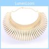 Fashion Solid Color Curved Design Women Metal Necklace Collar For Daily Use