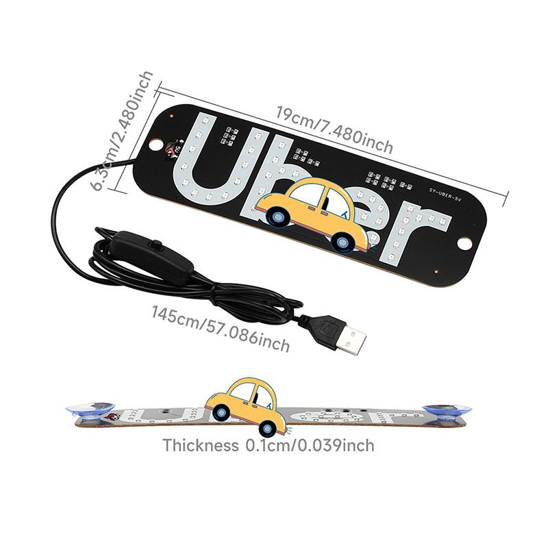 Led Signal Light Taxi Signal Lamp For Lyft Logo Light Usb Led Cab Panel Indicator Lights Signal Lamp Auto Decoration Lamp