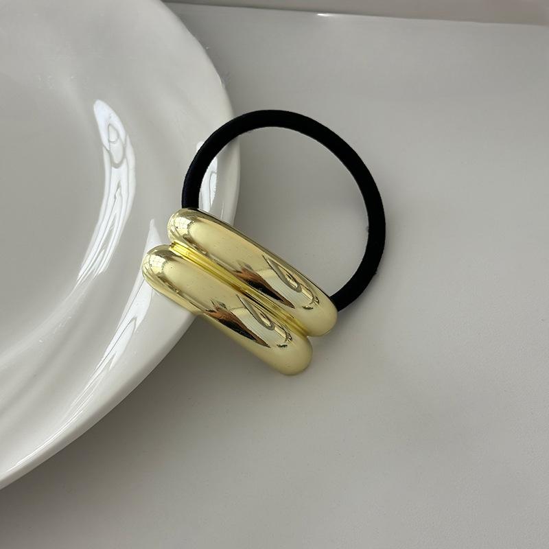 Korean Fashion Metal Irregular Double-Layer Hair Bands Ropes Women Headband Elastic Hairband Ponytail Holder Hair Accessories