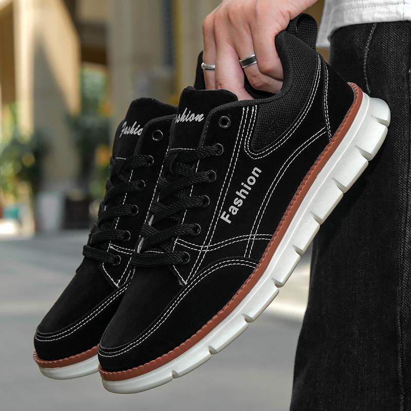 Модная кожаная спортивная обувь для мужчин на шнуровке Хорошее качество Мужские кроссовки — фото 8