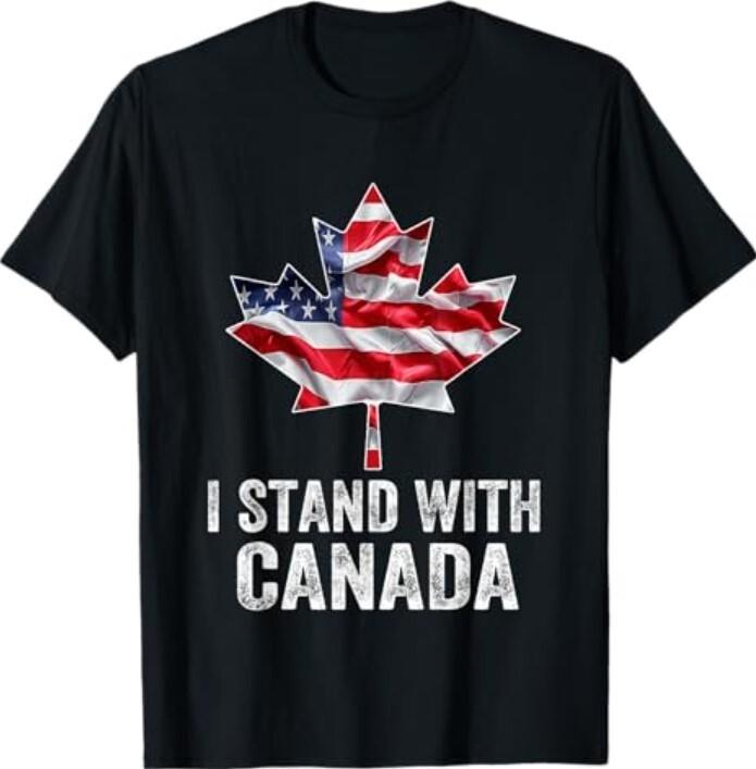 Ich stehe mit Kanada Amerika Kanadische USA Flagge T-Shirt Unisex T-Shirt