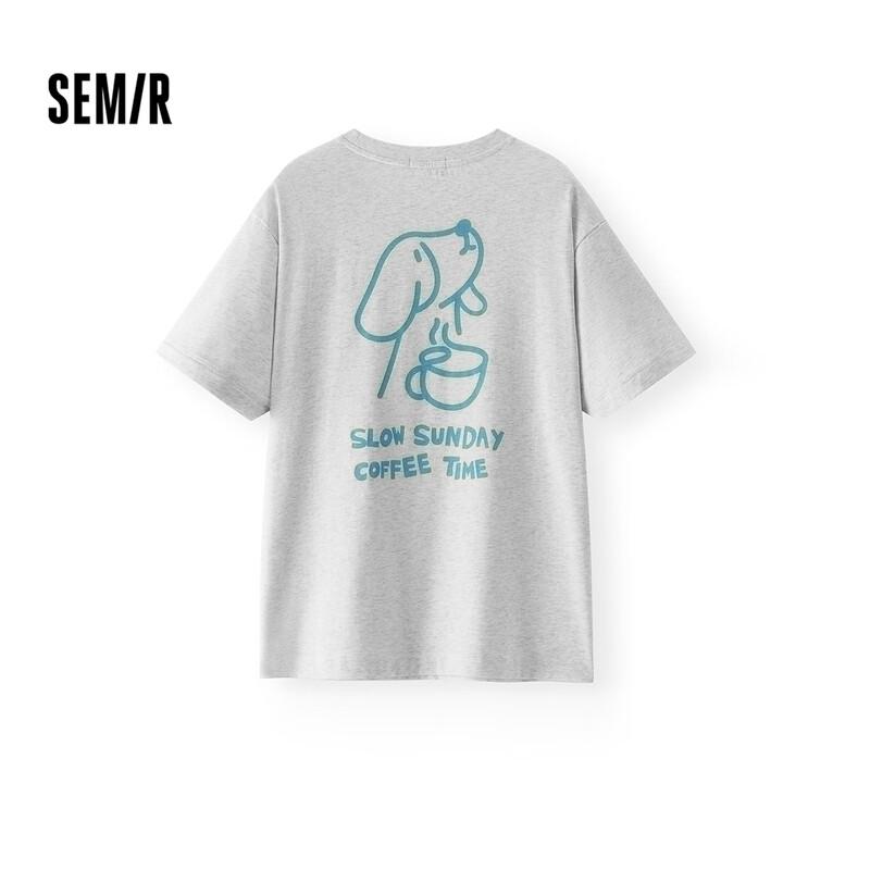 Semir Damen Locker Geschnittenes T-Shirt mit Stickerei und Buchstabenprint, Kurzarm