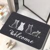 Cartoon Cat Floor Mat Entrance Entrance Crystal Velvet Dirt-resistant and Wear-resistant Foot Mat Floor Mat