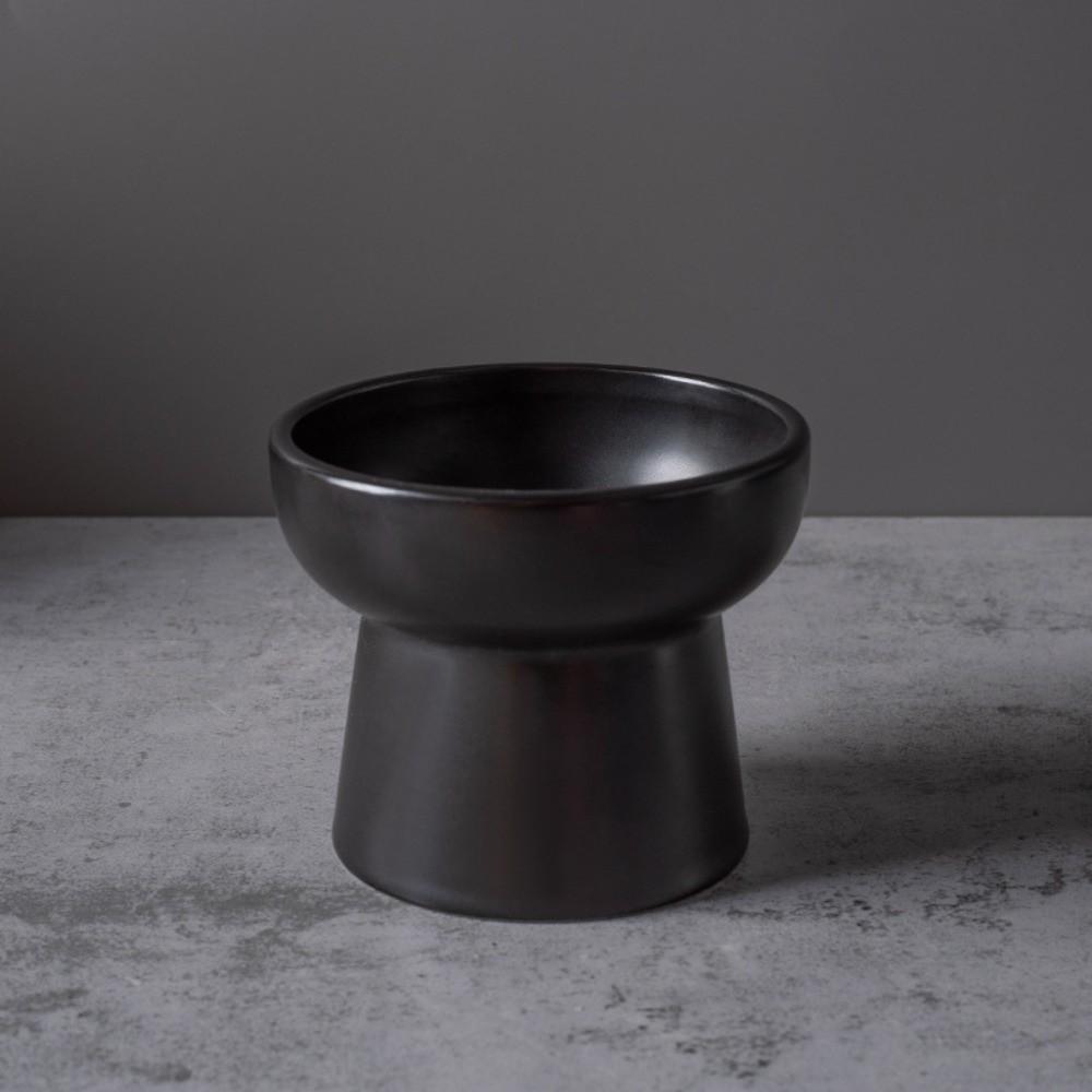 

New Ceramic Raised Cat Bowl Elevated Solid Color Pet Water Bowls Tilted Large Diameter Dog Food Bowl Cat Accessories
