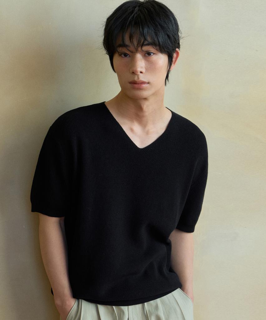 Wednesday Oasis Washable Every V-Neck Half Knit_Black(Wc26Kn49)