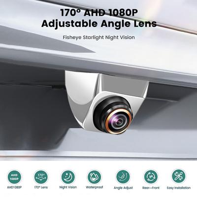 Car BackupFront View Camera 170 Degrees  Wide Angle Fisheye 1080P Night Vision Rear View Camera 360  Degrees