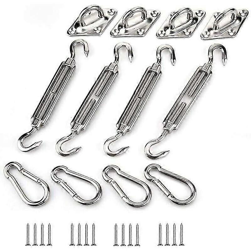 Stainless steel sun visor fixing kit, rectangular, sun visor fixing kit M5