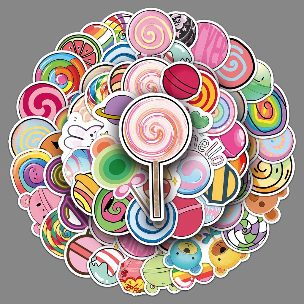 50 Pictures of Cute Ins Wind Lollipop Personalized Creative Hand Note Suitcase Scooter Guitar Mobile Car Stickers