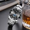 Luxury Fashion Men's Stainless Steel Strap Watch Calendar Night Light Leisure Business Men's and Women's Steel Strap Quartz Watc