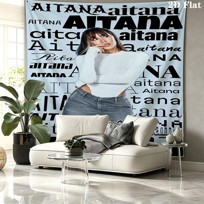 Aitana Name Wandteppich Ästhetischer Wandbehang Bedruckter Stoffdecke Dekorative Wandteppiche für Schlafzimmer Wohnzimmer Heimdekoration