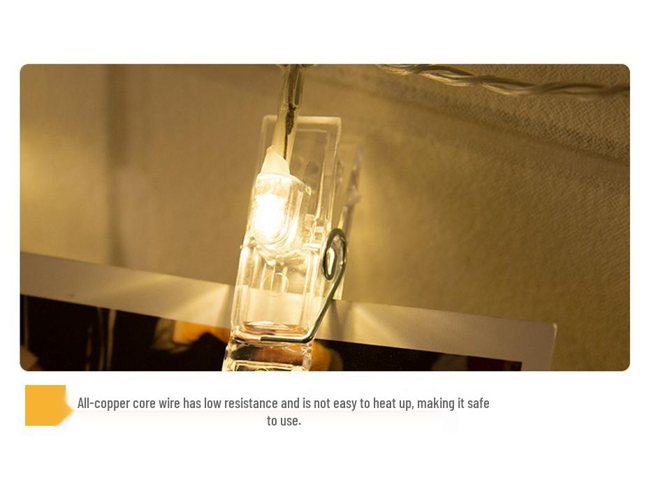 LED Photo Wall Clips Battery & USB String Lights for Holiday & Dorm Decor